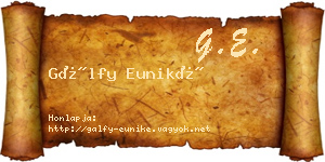 Gálfy Euniké névjegykártya